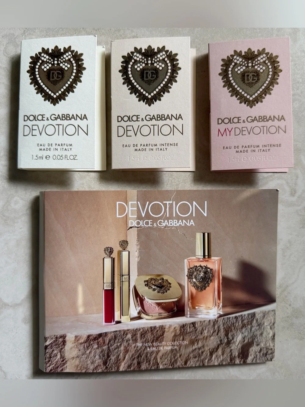 Dolce & Gabbana Devotion Sample Card with Gold Accents Lot